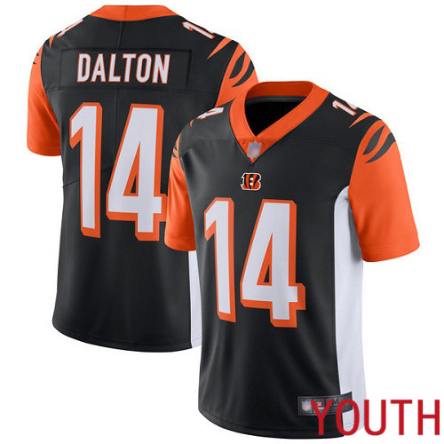 Cincinnati Bengals Limited Black Youth Andy Dalton Home Jersey NFL Footballl #14 Vapor Untouchable